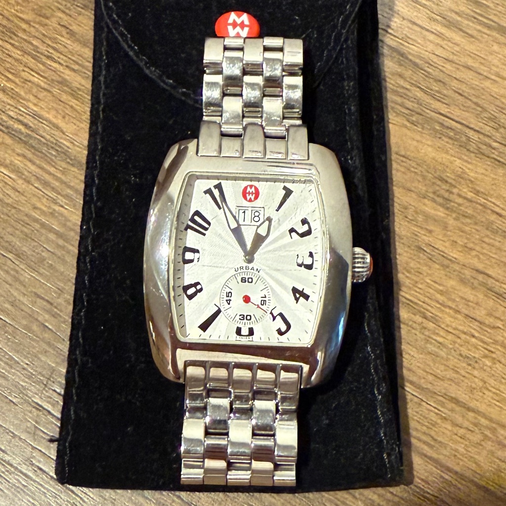 100% Authentic Michele Urban Deco Stainless Steel Watch Unisex - Gently Worn